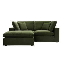 Lutyens Moss Green Velvet Modular Sofa, 2-Piece Chaise 20 Lutyens Moss Green Velvet Modular Sofa, 2-Piece Chaise -Daals Store SCSF 054 MOSS VEL 2PCHAISE WB2