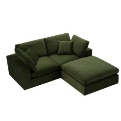 Lutyens Moss Green Velvet Modular Sofa, 2-Piece Chaise 22 Lutyens Moss Green Velvet Modular Sofa, 2-Piece Chaise -Daals Store SCSF 054 MOSS VEL 2PCHAISE WB3