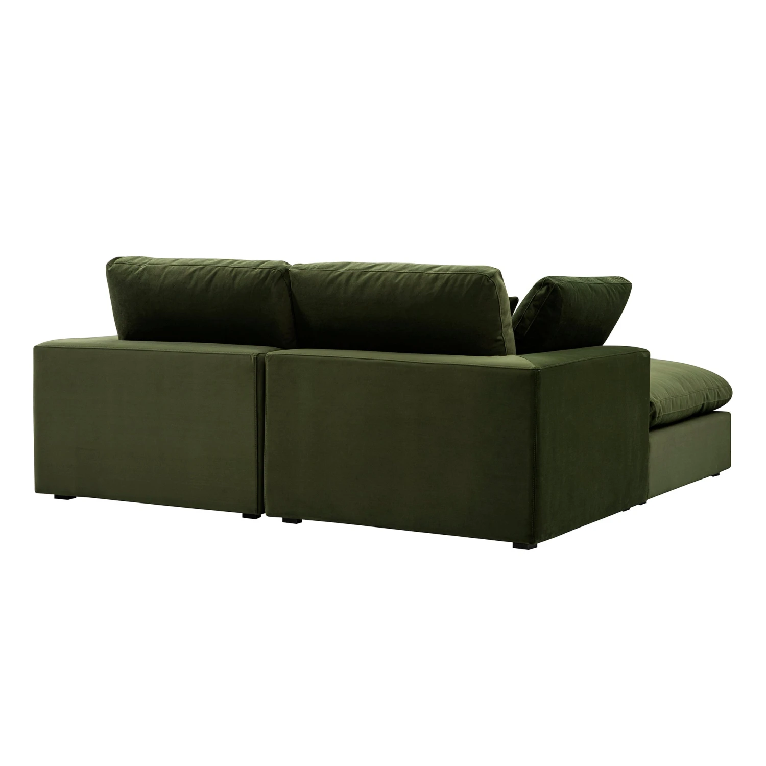 Lutyens Moss Green Velvet Modular Sofa, 2-Piece Chaise 12 Lutyens Moss Green Velvet Modular Sofa, 2-Piece Chaise - Image 12