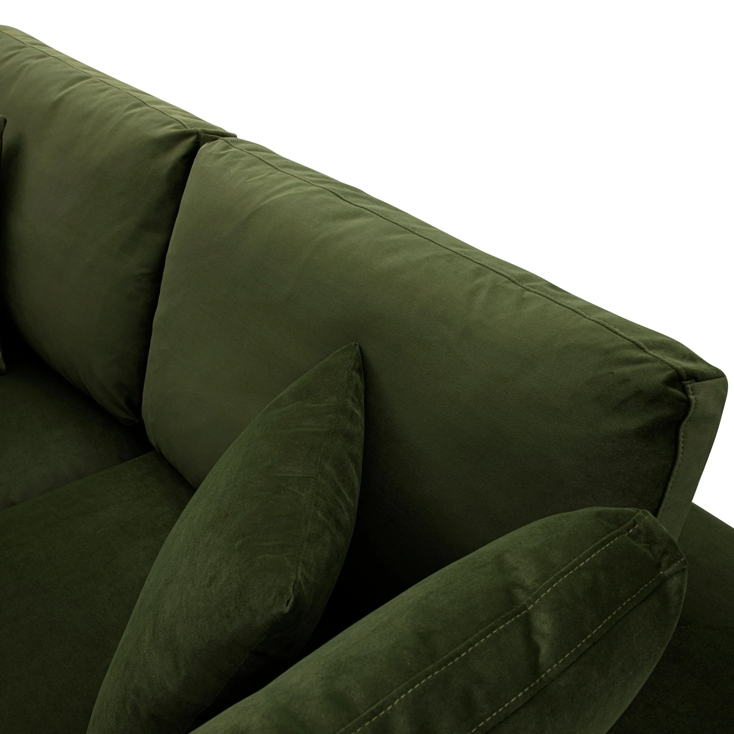 Lutyens Moss Green Velvet Modular Sofa, 2-Piece Chaise 14 Lutyens Moss Green Velvet Modular Sofa, 2-Piece Chaise - Image 14