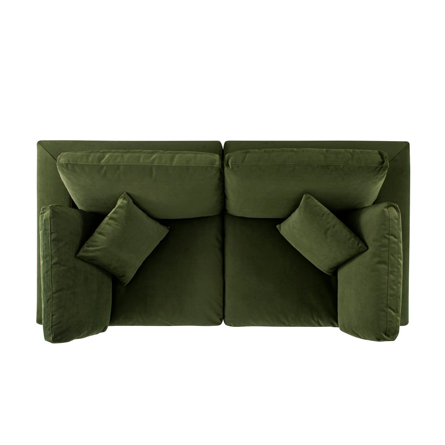 Lutyens Moss Green Velvet Modular Sofa, 2-Piece 5 Lutyens Moss Green Velvet Modular Sofa, 2-Piece - Image 5