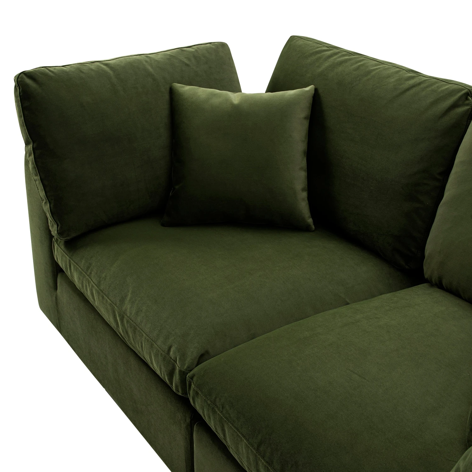 Lutyens Moss Green Velvet Modular Sofa, 2-Piece 8 Lutyens Moss Green Velvet Modular Sofa, 2-Piece - Image 8