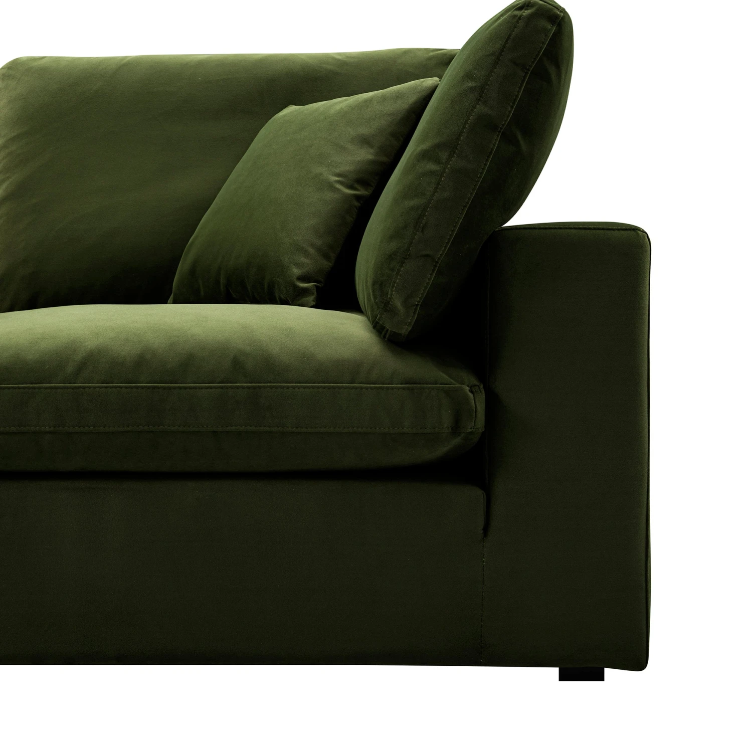 Lutyens Moss Green Velvet Modular Sofa, 2-Piece 9 Lutyens Moss Green Velvet Modular Sofa, 2-Piece - Image 9