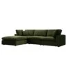 Lutyens Moss Green Velvet Modular Sofa, 3-Piece Chaise -Daals Store SCSF 054 MOSS VEL 3PCHAISE WB1