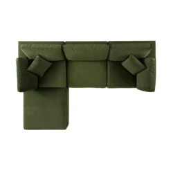 Lutyens Moss Green Velvet Modular Sofa, 3-Piece Chaise 13 Lutyens Moss Green Velvet Modular Sofa, 3-Piece Chaise -Daals Store SCSF 054 MOSS VEL 3PCHAISE WB4