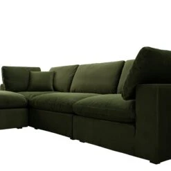 Lutyens Moss Green Velvet Modular Sofa, 3-Piece Chaise 16 Lutyens Moss Green Velvet Modular Sofa, 3-Piece Chaise -Daals Store SCSF 054 MOSS VEL 3PCHAISE detail1