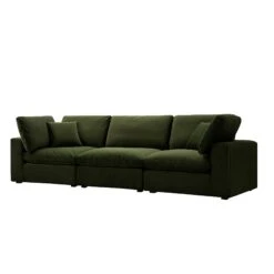 Lutyens Moss Green Velvet Modular Sofa, 3-Piece -Daals Store SCSF 054 MOSS VEL 3P WB2