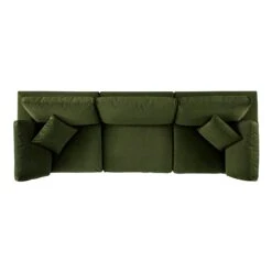 Lutyens Moss Green Velvet Modular Sofa, 3-Piece -Daals Store SCSF 054 MOSS VEL 3P WB4