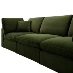 Lutyens Moss Green Velvet Modular Sofa, 3-Piece -Daals Store SCSF 054 MOSS VEL 3P detail1