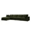 Lutyens Moss Green Velvet Modular Sofa, 4-Piece Chaise -Daals Store SCSF 054 MOSS VEL 4PCHAISE WB1