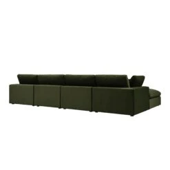 Lutyens Moss Green Velvet Modular Sofa, 4-Piece Chaise 13 Lutyens Moss Green Velvet Modular Sofa, 4-Piece Chaise -Daals Store SCSF 054 MOSS VEL 4PCHAISE WB6