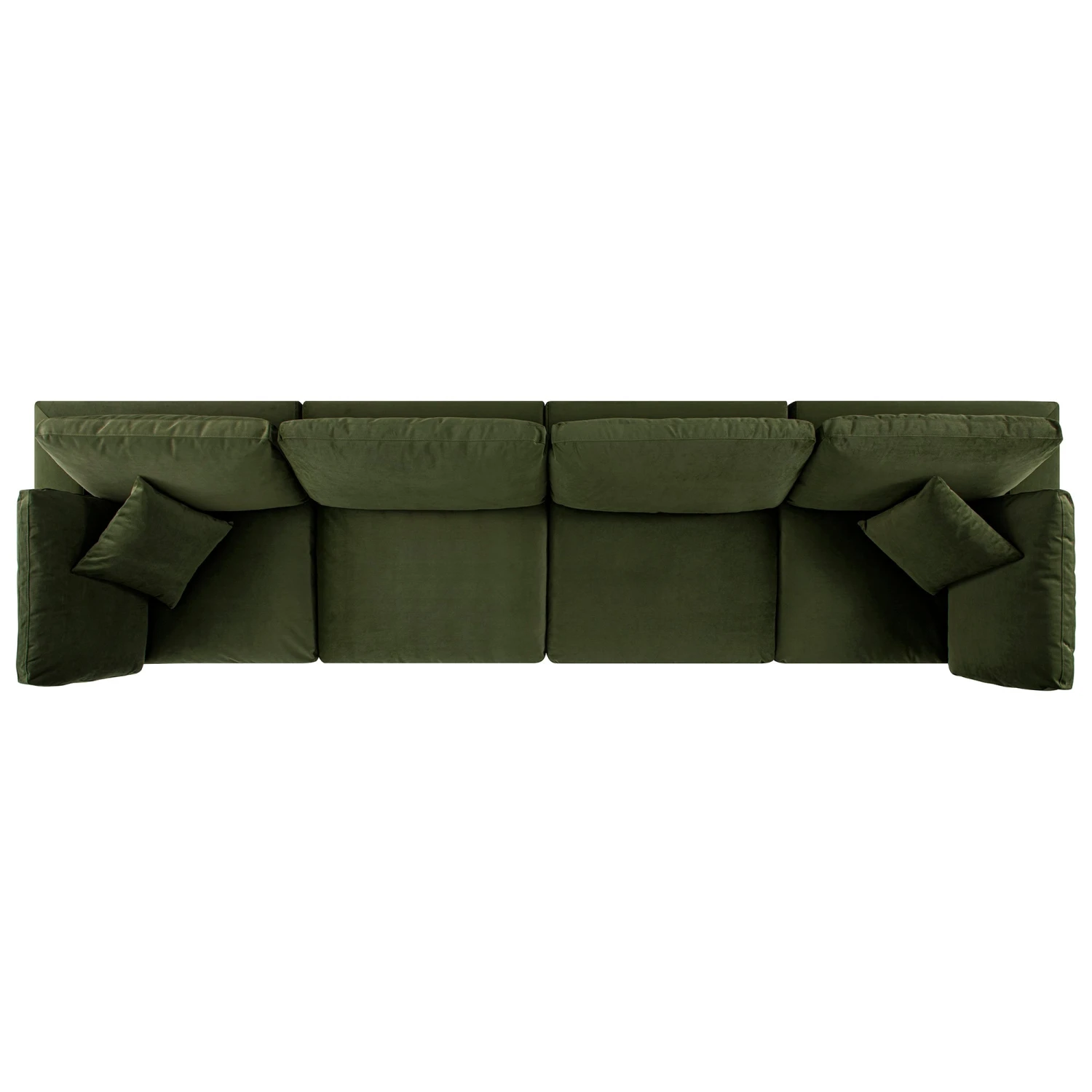 Lutyens Moss Green Velvet Modular Sofa, 4-Piece 6 Lutyens Moss Green Velvet Modular Sofa, 4-Piece - Image 6