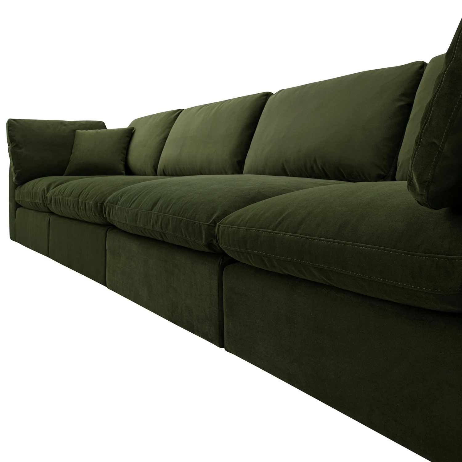 Lutyens Moss Green Velvet Modular Sofa, 4-Piece 7 Lutyens Moss Green Velvet Modular Sofa, 4-Piece - Image 7
