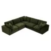 Lutyens Moss Green Velvet Modular Sofa, 5-Piece Corner Set 22 Lutyens Moss Green Velvet Modular Sofa, 5-Piece Corner Set -Daals Store SCSF 054 MOSS VEL 5PCORNER WB1