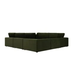 Lutyens Moss Green Velvet Modular Sofa, 5-Piece Corner Set -Daals Store SCSF 054 MOSS VEL 5PCORNER WB4