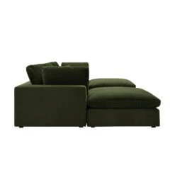 Lutyens Moss Green Velvet Modular Sofa, 5-Piece U-Shape Set -Daals Store SCSF 054 MOSS VEL 5PUSHAPE WB5