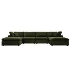 Lutyens Moss Green Velvet Modular Sofa, 6-Piece U-Shape Set 7 Lutyens Moss Green Velvet Modular Sofa, 6-Piece U-Shape Set -Daals Store SCSF 054 MOSS VEL 6PUPSHAPE WB2