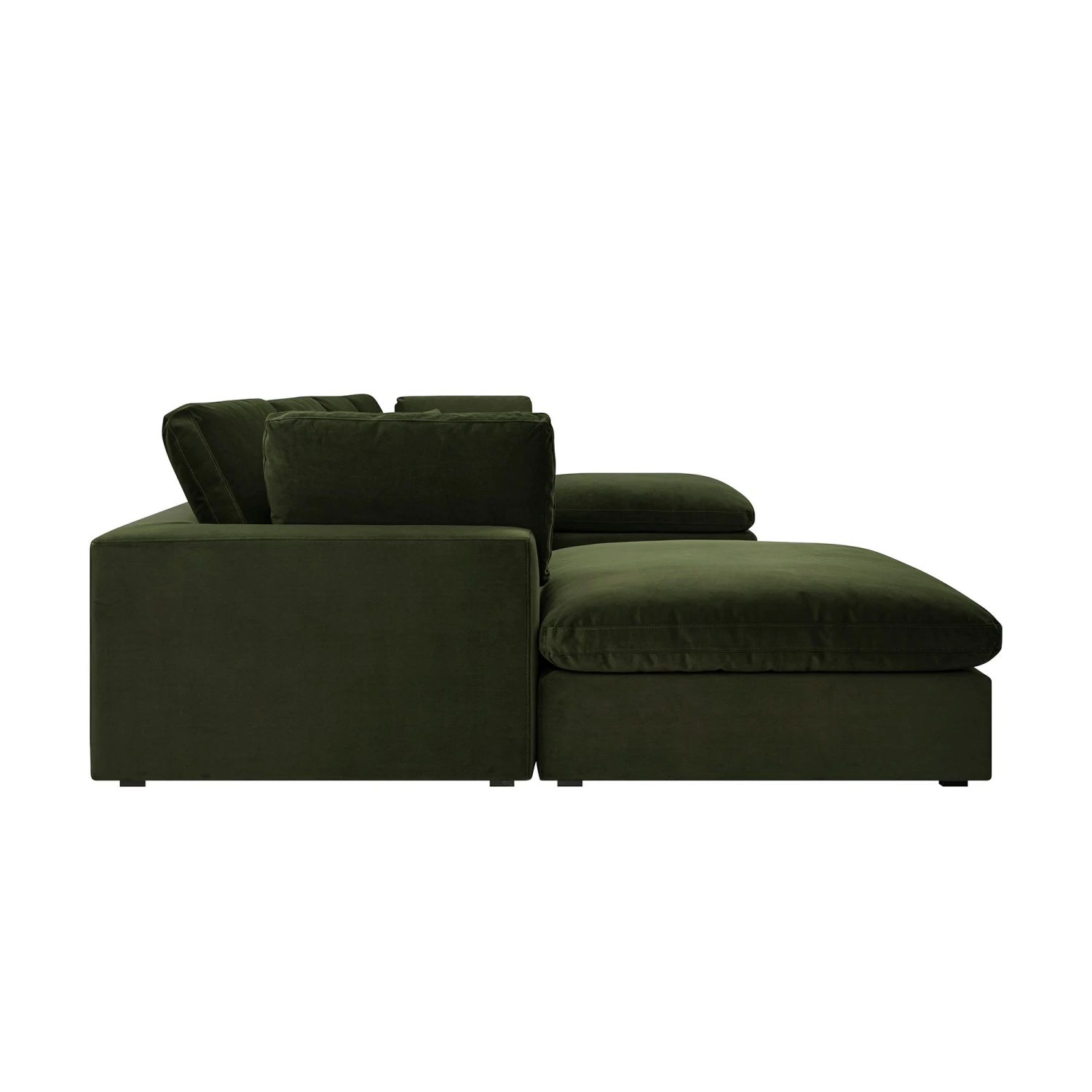 Lutyens Moss Green Velvet Modular Sofa, 6-Piece U-Shape Set 5 Lutyens Moss Green Velvet Modular Sofa, 6-Piece U-Shape Set - Image 5