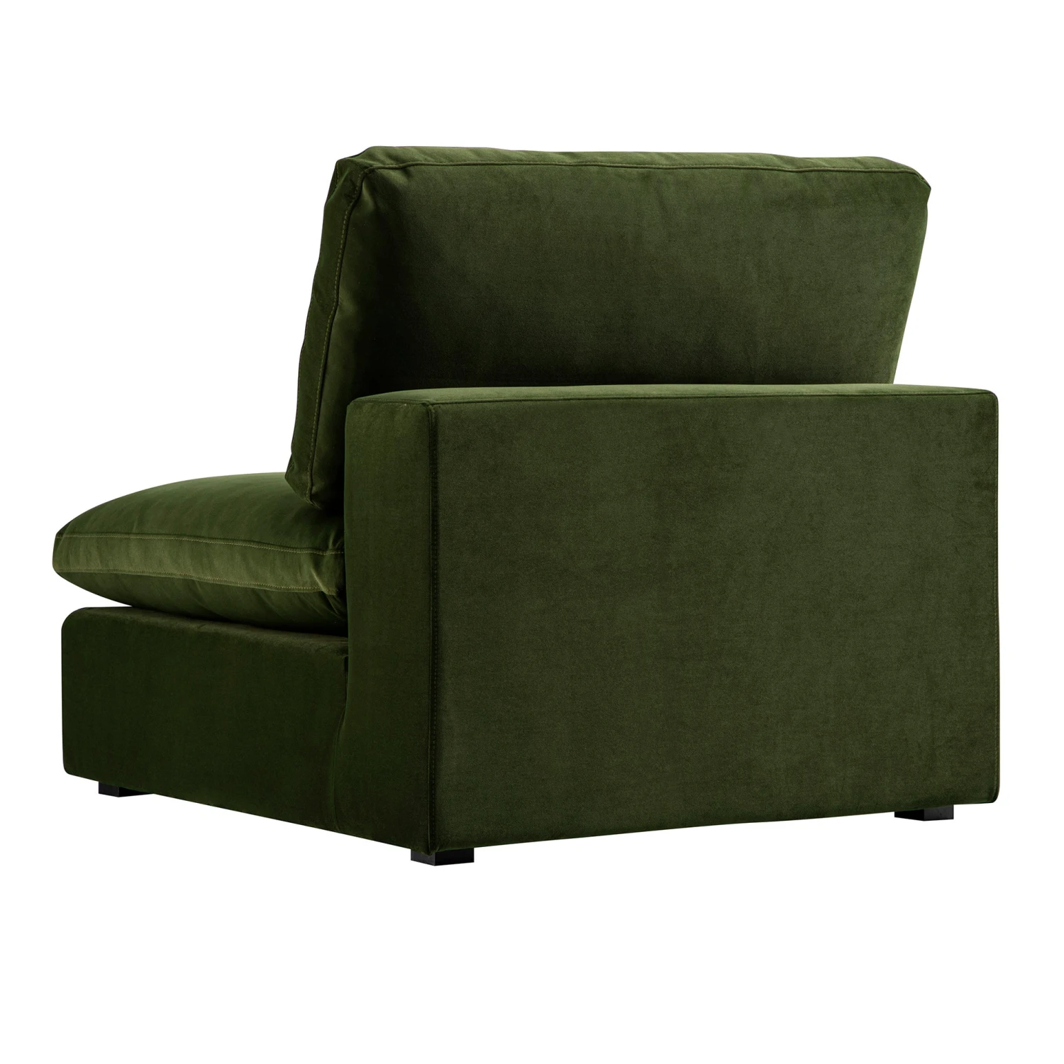 Lutyens Moss Green Velvet Modular Sofa, Armless Seat 7 Lutyens Moss Green Velvet Modular Sofa, Armless Seat - Image 7