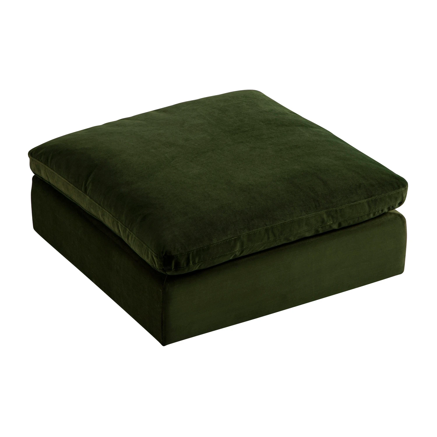 Lutyens Moss Green Velvet Modular Sofa, Stool 4 Lutyens Moss Green Velvet Modular Sofa, Stool - Image 4