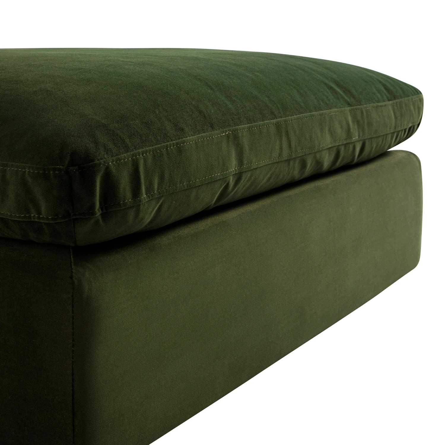 Lutyens Moss Green Velvet Modular Sofa, Stool 6 Lutyens Moss Green Velvet Modular Sofa, Stool - Image 6