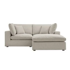 Lutyens Oatmeal Weave Fabric Modular Sofa, 2-Piece Chaise -Daals Store SCSF 054 OAT WOV 2PCHAISE WB2