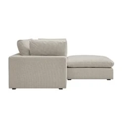 Lutyens Oatmeal Weave Fabric Modular Sofa, 2-Piece Chaise -Daals Store SCSF 054 OAT WOV 2PCHAISE WB5