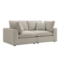 Lutyens Oatmeal Weave Fabric Modular Sofa, 2-Piece -Daals Store SCSF 054 OAT WOV 2P WB2