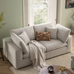 Lutyens Oatmeal Weave Fabric Modular Sofa, 2-Piece -Daals Store SCSF 054 OAT WOV 2P scene2