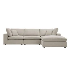 Lutyens Oatmeal Weave Fabric Modular Sofa, 3-Piece Chaise 13 Lutyens Oatmeal Weave Fabric Modular Sofa, 3-Piece Chaise -Daals Store SCSF 054 OAT WOV 3PCHAISE WB2