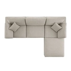 Lutyens Oatmeal Weave Fabric Modular Sofa, 3-Piece Chaise 16 Lutyens Oatmeal Weave Fabric Modular Sofa, 3-Piece Chaise -Daals Store SCSF 054 OAT WOV 3PCHAISE WB4