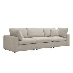 Lutyens Oatmeal Weave Fabric Modular Sofa, 3-Piece -Daals Store SCSF 054 OAT WOV 3P WB2