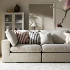 Lutyens Oatmeal Weave Fabric Modular Sofa, 3-Piece -Daals Store SCSF 054 OAT WOV 3P scene3