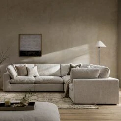 Lutyens Oatmeal Weave Fabric Blend Modular Sofa, 5-Piece Corner Set 12 Lutyens Oatmeal Weave Fabric Blend Modular Sofa, 5-Piece Corner Set -Daals Store SCSF 054 OAT WOV 5PCORNER scene1