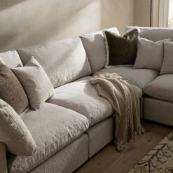 Lutyens Oatmeal Weave Fabric Blend Modular Sofa, 5-Piece Corner Set 14 Lutyens Oatmeal Weave Fabric Blend Modular Sofa, 5-Piece Corner Set -Daals Store SCSF 054 OAT WOV 5PCORNER scene3