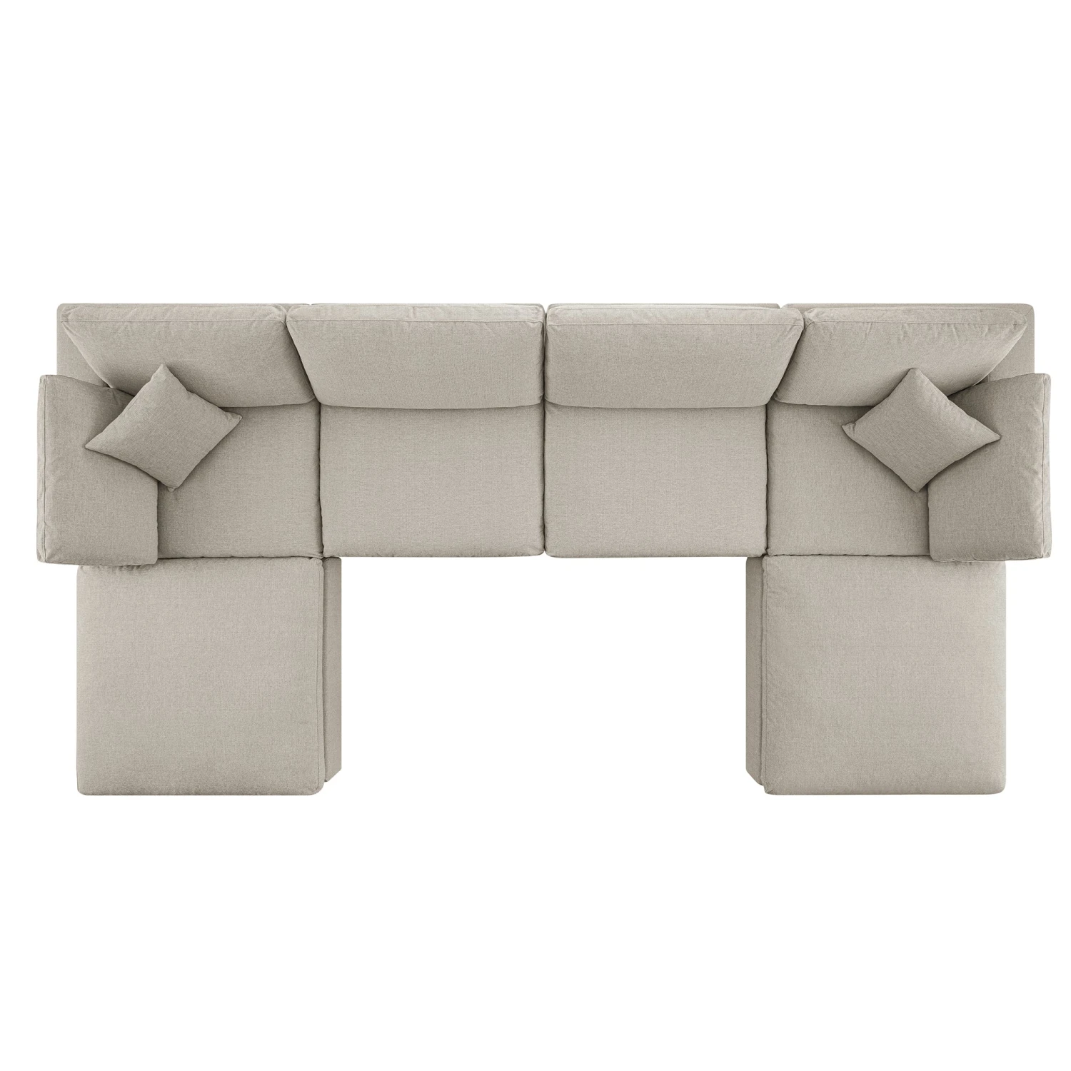 Lutyens Oatmeal Weave Fabric Modular Sofa, 6-Piece U-Shape Set 5 Lutyens Oatmeal Weave Fabric Modular Sofa, 6-Piece U-Shape Set - Image 5