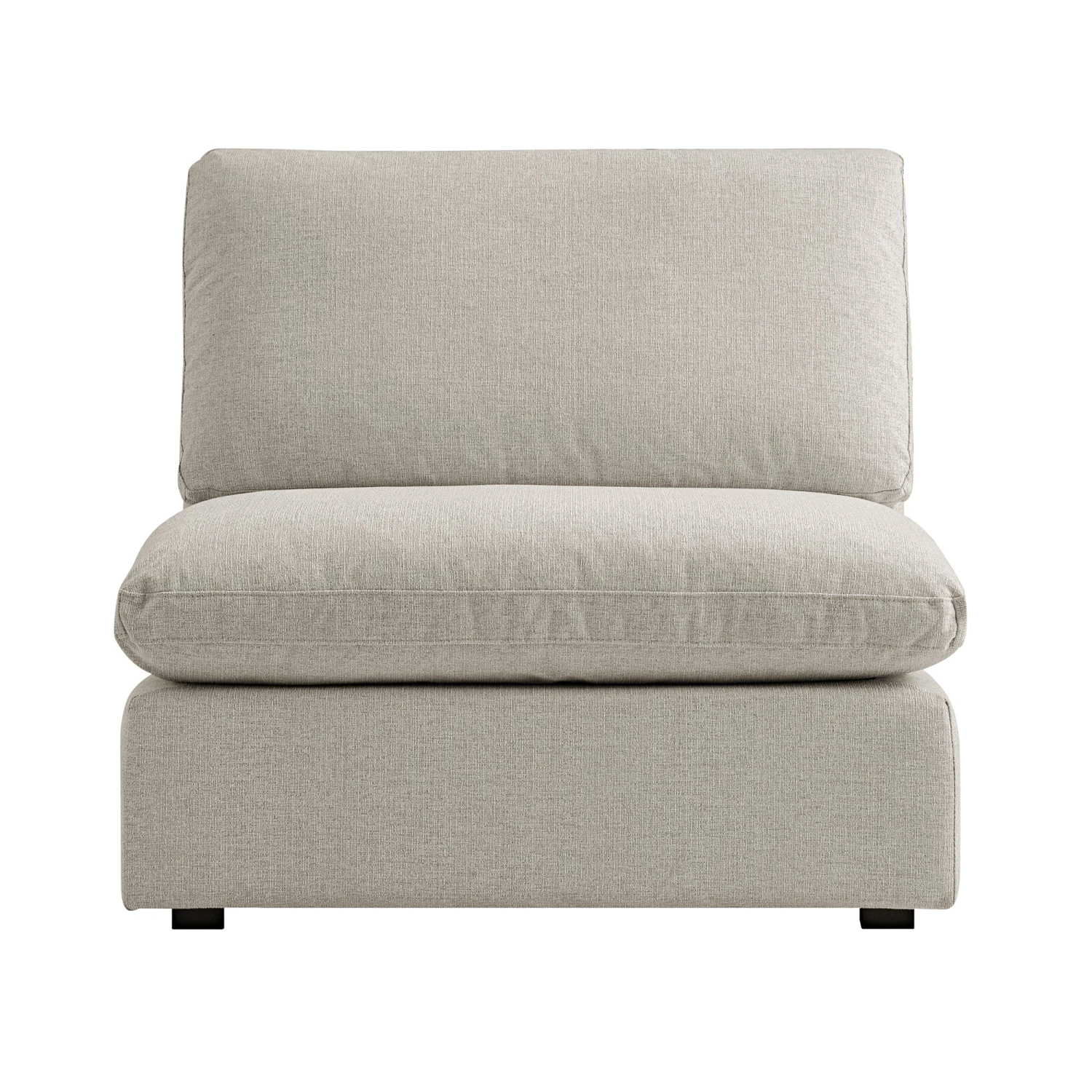Lutyens Oatmeal Weave Fabric Modular Sofa, Armless Seat 2 Lutyens Oatmeal Weave Fabric Modular Sofa, Armless Seat - Image 2