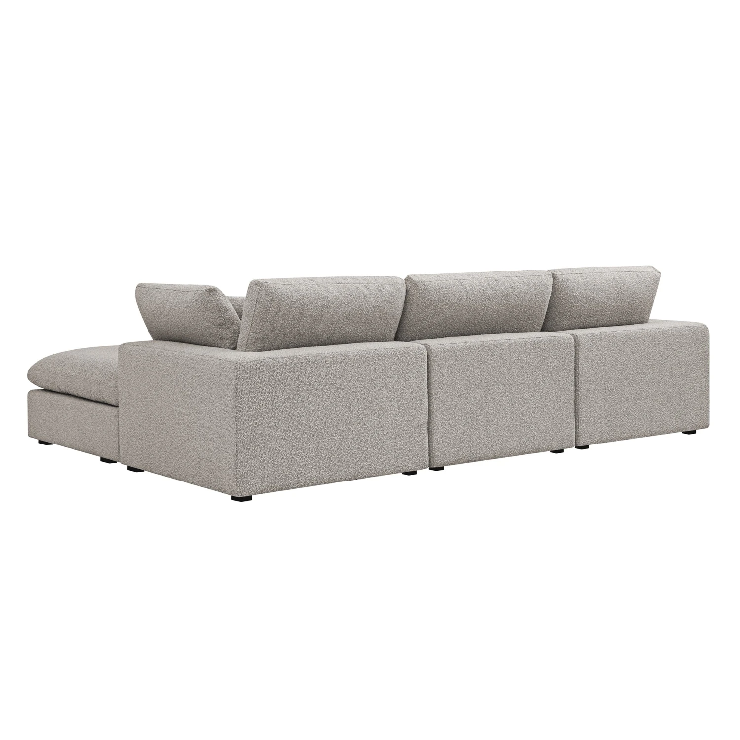 Lutyens Taupe Boucle Modular Sofa, 3-Piece Chaise 6 Lutyens Taupe Boucle Modular Sofa, 3-Piece Chaise - Image 6