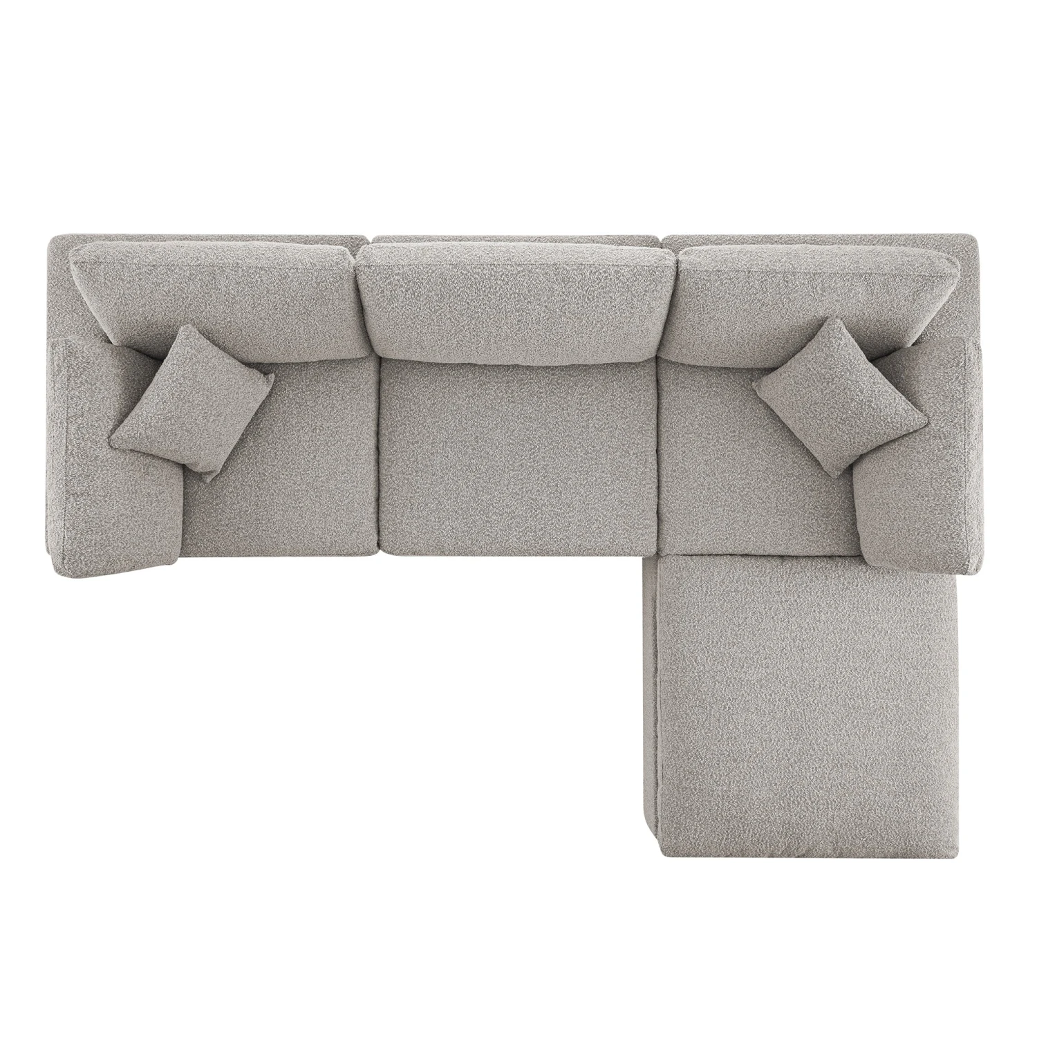 Lutyens Taupe Boucle Modular Sofa, 3-Piece Chaise 7 Lutyens Taupe Boucle Modular Sofa, 3-Piece Chaise - Image 7