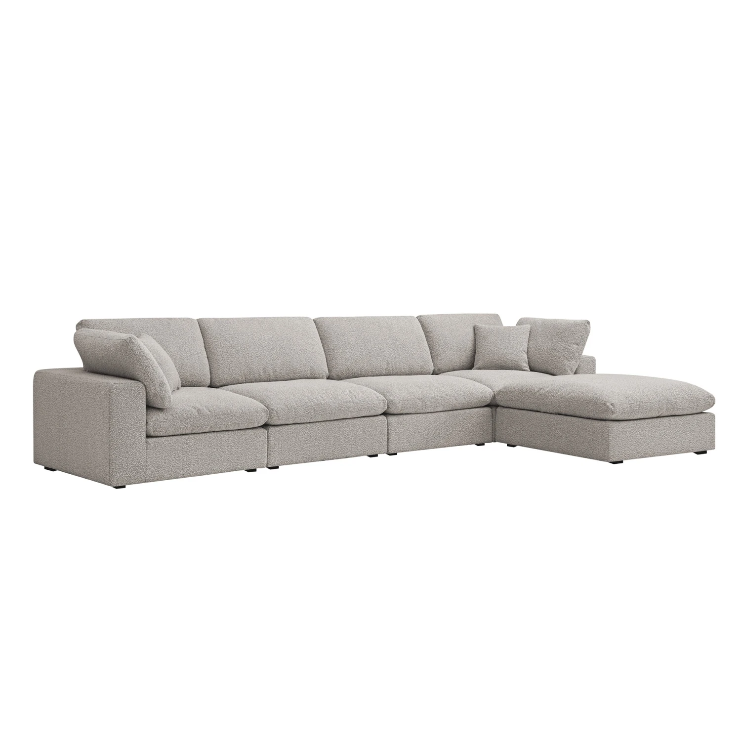 Lutyens Taupe Boucle Modular Sofa, 4-Piece Chaise 1 Lutyens Taupe Boucle Modular Sofa, 4-Piece Chaise