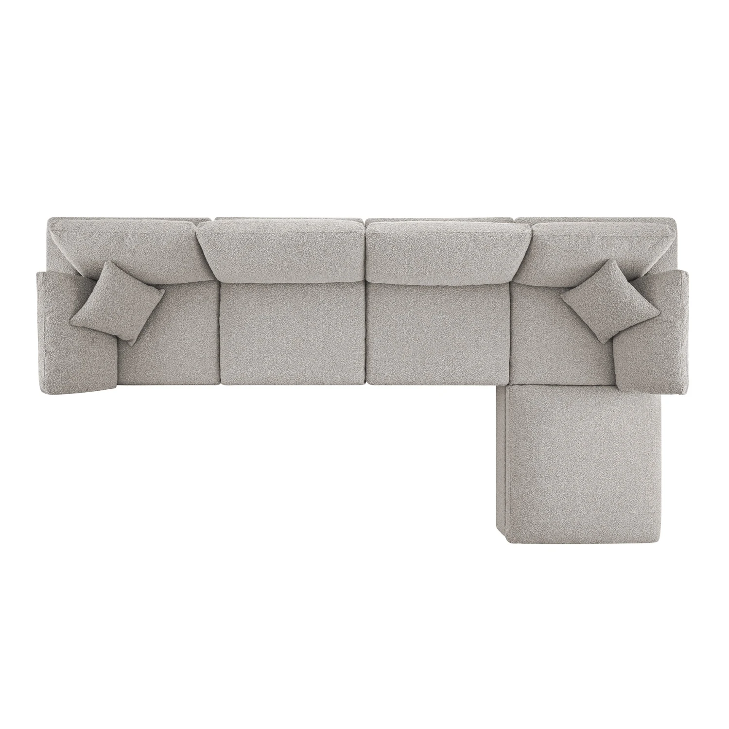 Lutyens Taupe Boucle Modular Sofa, 4-Piece Chaise 5 Lutyens Taupe Boucle Modular Sofa, 4-Piece Chaise - Image 5