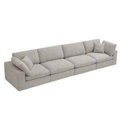 Lutyens Taupe Boucle Modular Sofa, 4-Piece -Daals Store SCSF 054 TAU BOU 4P WB3