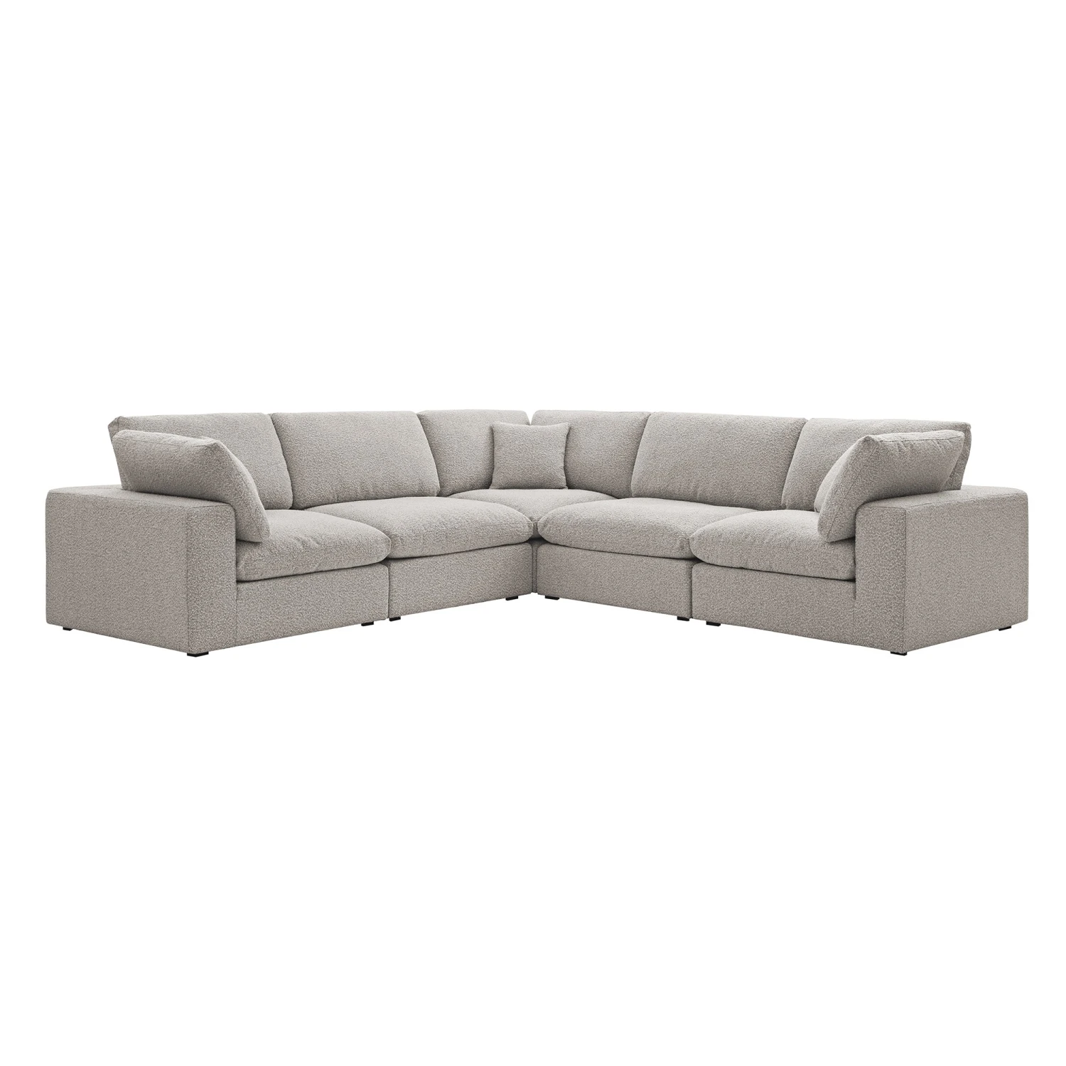 Lutyens Taupe Boucle Modular Sofa, 5-Piece Corner Set 2 Lutyens Taupe Boucle Modular Sofa, 5-Piece Corner Set - Image 2