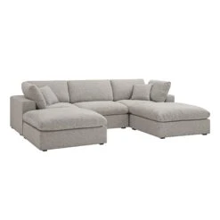 Lutyens Taupe Boucle Modular Sofa, 5-Piece U-Shape Set -Daals Store SCSF 054 TAU BOU 5PUSHAPE WB2