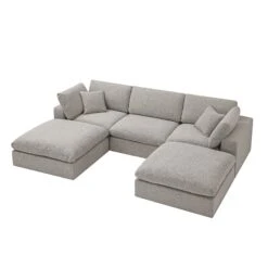 Lutyens Taupe Boucle Modular Sofa, 5-Piece U-Shape Set -Daals Store SCSF 054 TAU BOU 5PUSHAPE WB3