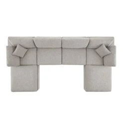 Lutyens Taupe Boucle Modular Sofa, 6-Piece U-Shape Set -Daals Store SCSF 054 TAU BOU 6PUSHAPE WB4