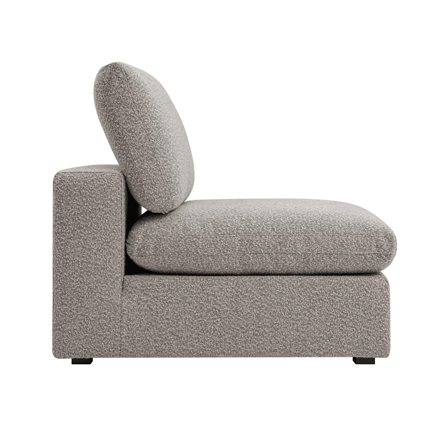 Lutyens Taupe Boucle Modular Sofa, Armless Seat 6 Lutyens Taupe Boucle Modular Sofa, Armless Seat - Image 6