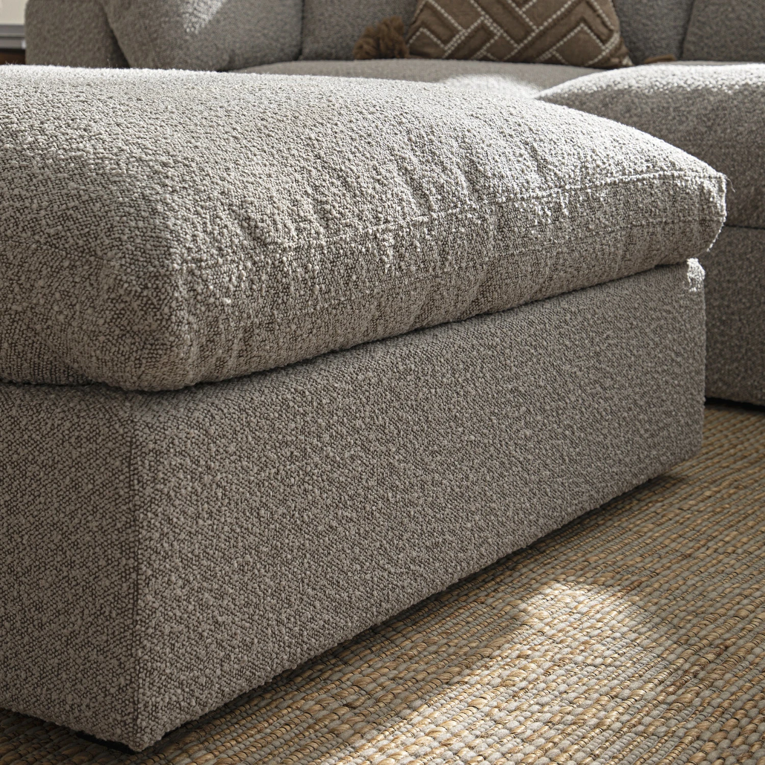 Lutyens Taupe Boucle Modular Sofa, Stool 4 Lutyens Taupe Boucle Modular Sofa, Stool - Image 4
