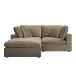 Lutyens Taupe Velvet Modular Sofa, 2-Piece Chaise -Daals Store SCSF 054 TAUPE VEL 2PCHAISE WB2