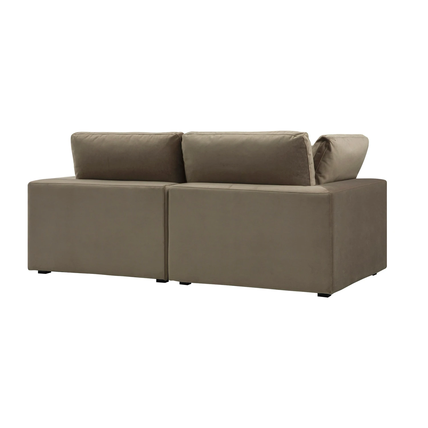 Lutyens Taupe Velvet Modular Sofa, 2-Piece 6 Lutyens Taupe Velvet Modular Sofa, 2-Piece - Image 6